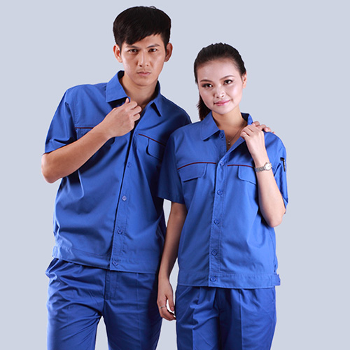 電水仙黃子廠淺藍灰嫩色廠服定制