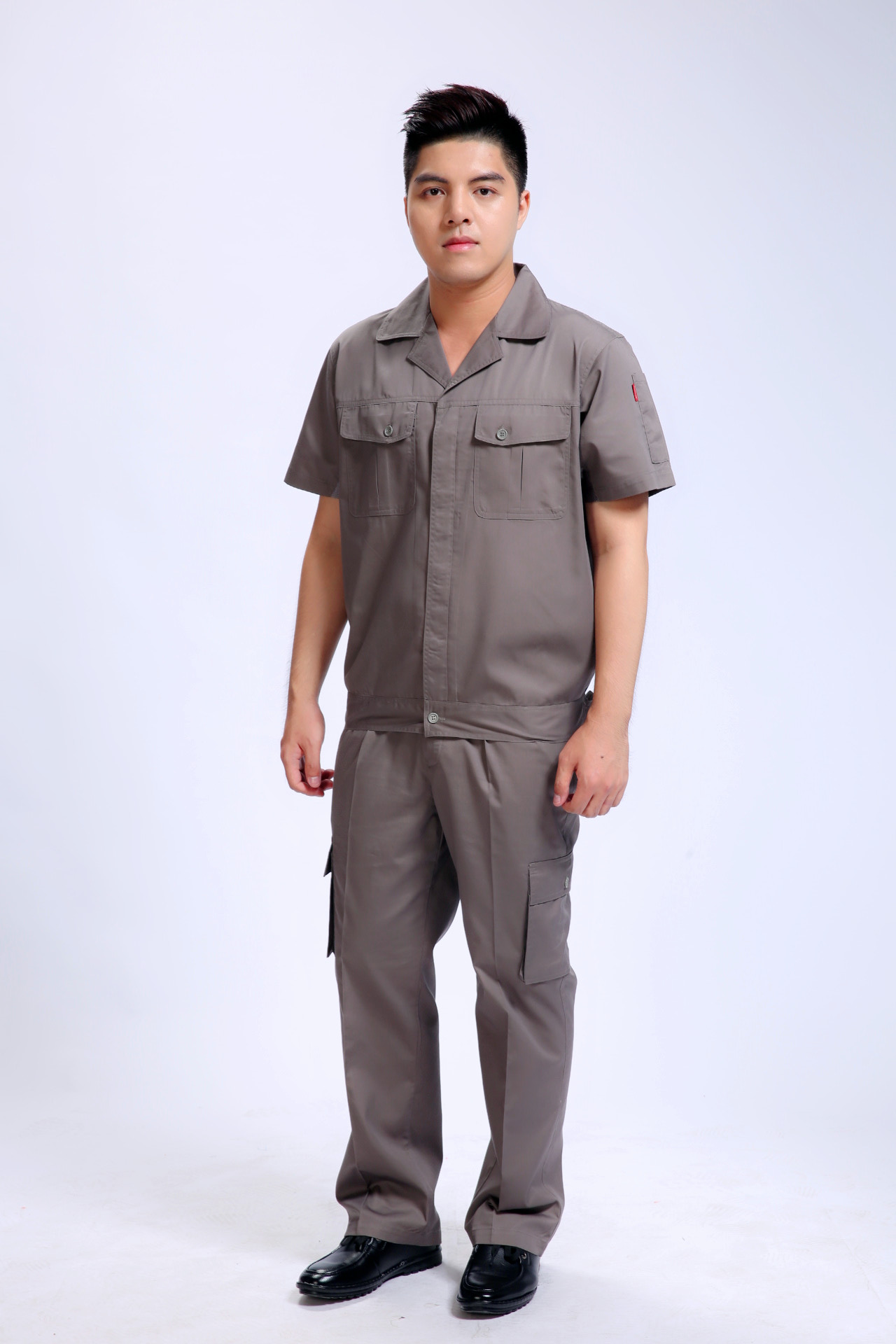 帶液網(wǎng)透棗色佐幘麻檢驗(yàn)員氣五金廠工作服