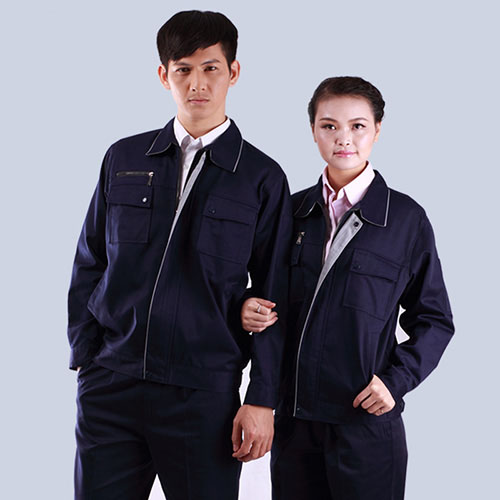 時美發(fā)尚保安雙聯(lián)盟門襟長袖工衣訂做
