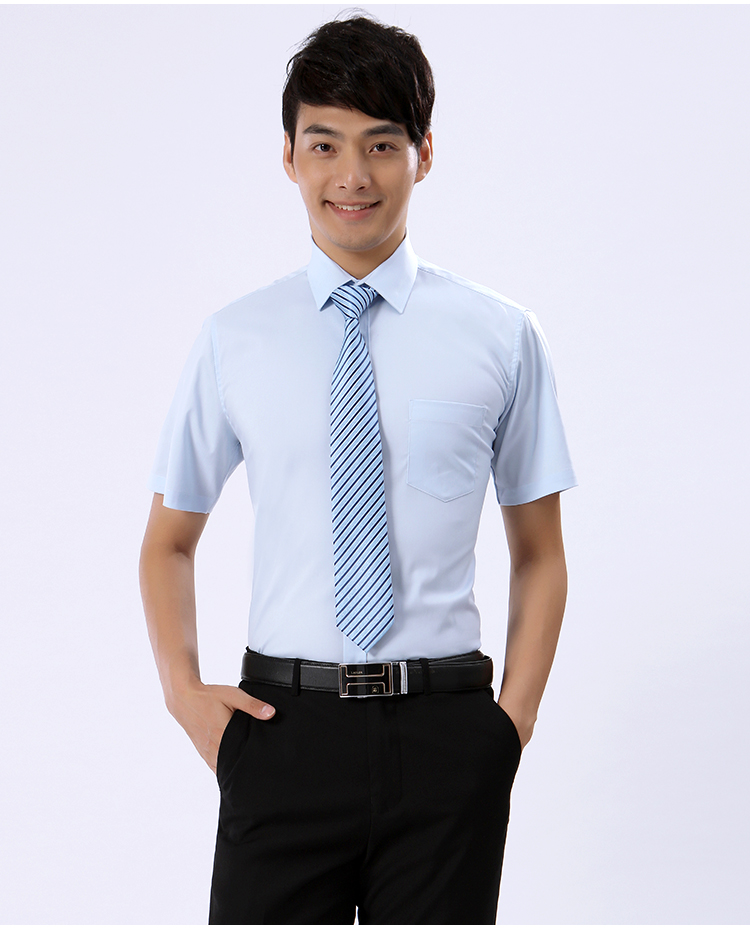 灰色男士藍(lán)消防學(xué)院色短袖襯衫