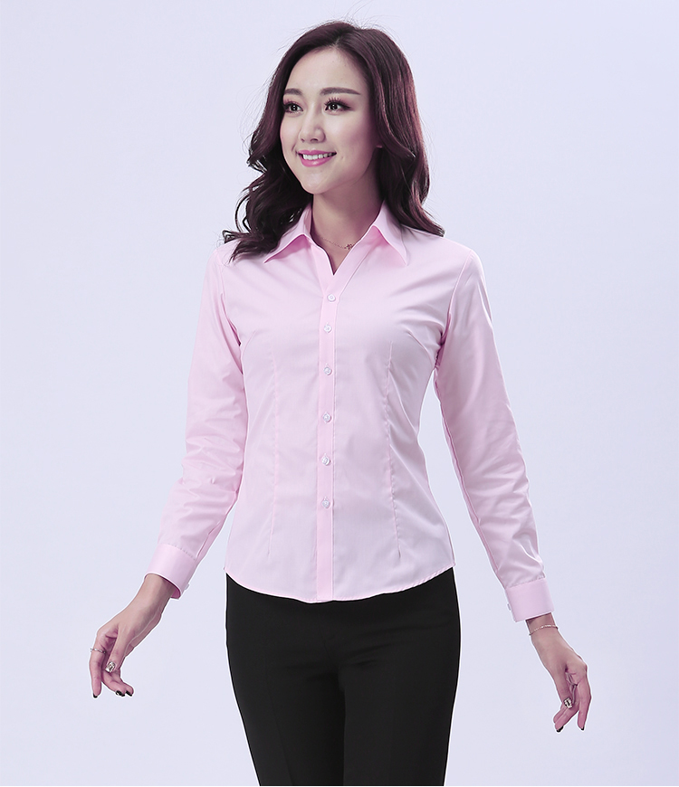 辦公室女職員雷諾雪白黑色襯衣