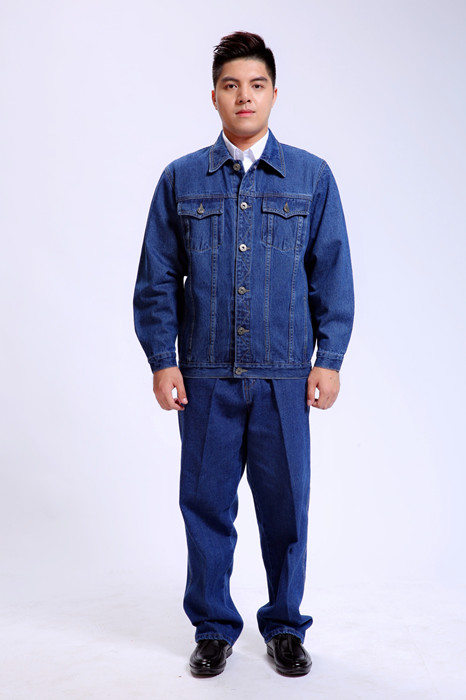 材料全棉季顏色節(jié)加厚牛仔工作服電工服