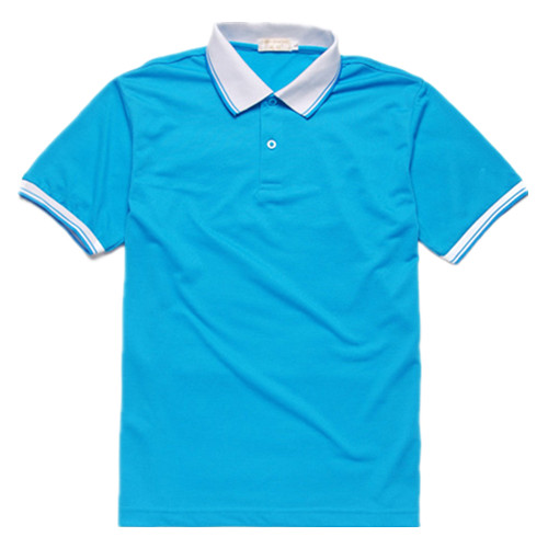 短袖工作服t恤水米灰廠平臺(tái)翻領(lǐng)