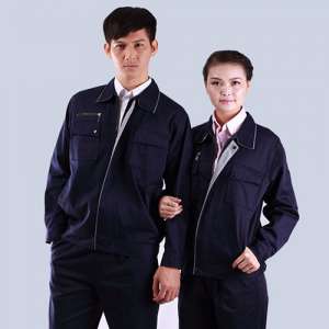 時寶石紅尚雙門襟長袖工衣訂中鐵建領(lǐng)班做