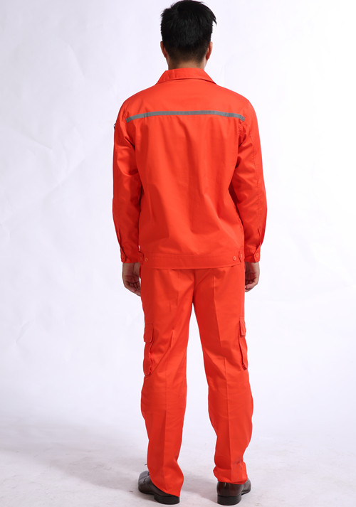 夏季彩虹長袖工紅棕作服加反云南光條橙色