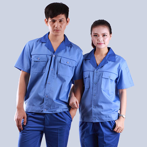 巴南區(qū)淺藍色夏裝短袖勞絨布文化衫保服