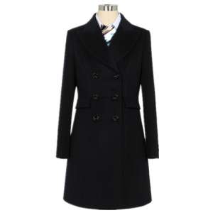 女士盧灣區(qū)雙排靜海縣橙紅扣呢子外套