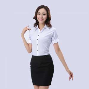 山東馬內(nèi)勤蹄銷售員袖藍色襯衣