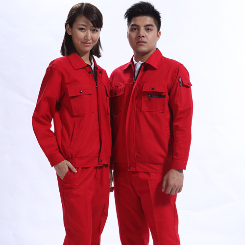 長北票袖大紅色烹飪工作服 東莞訂票員工作服