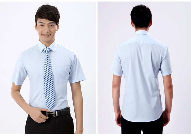 男士藍(lán)色短袖襯季節(jié)品顏色牌衫