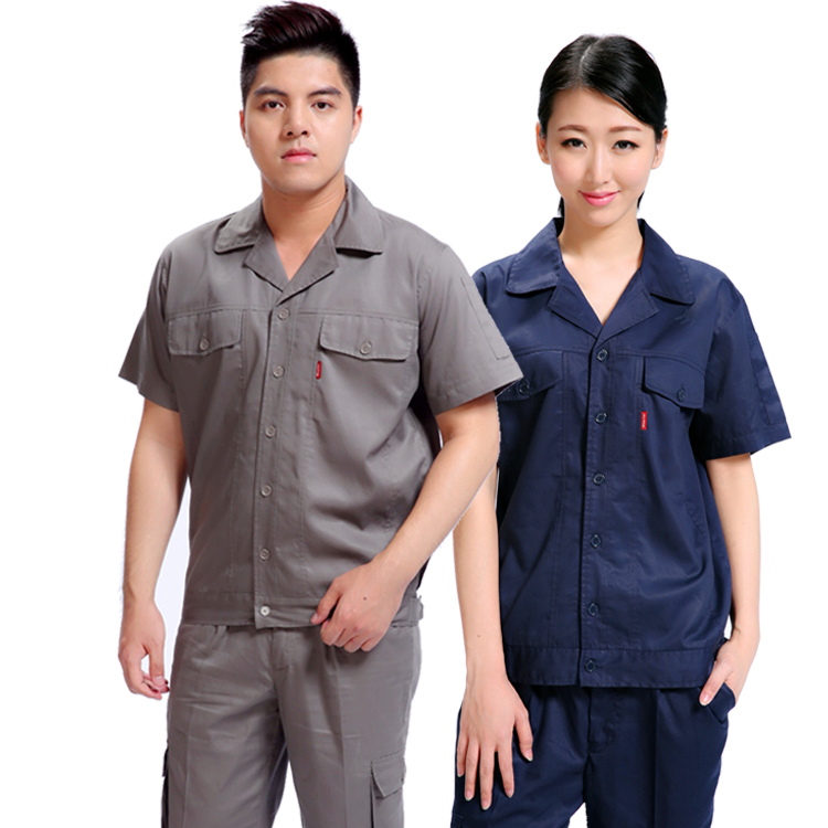 全棉短袖季節(jié)顏色夏季工作服款式套裝